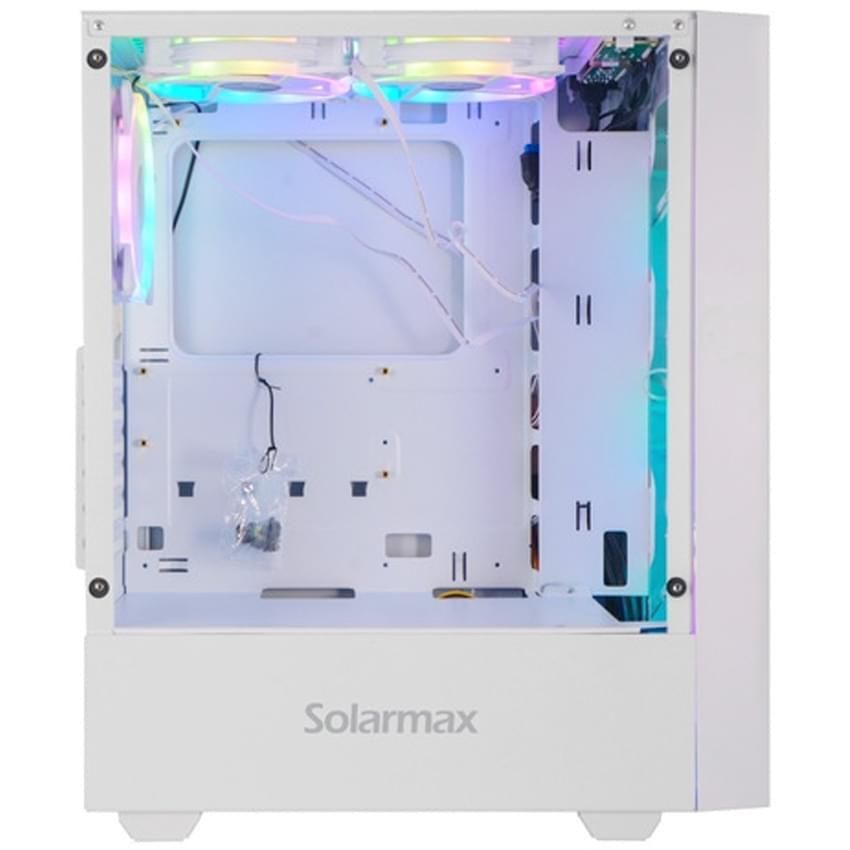 Gabinete SolarMax Cm-5920 6 Fans Rgb Blanco Atx Mid Tower